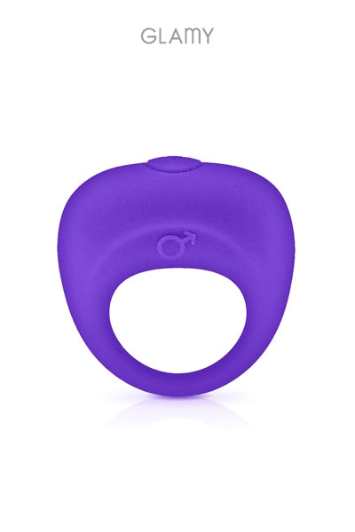 Anneau de pénis vibrant étanche en silicone violet Glamy