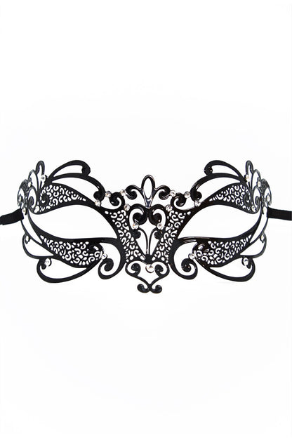 Masque vénitien rigide à strass Gaia noir Be Lily