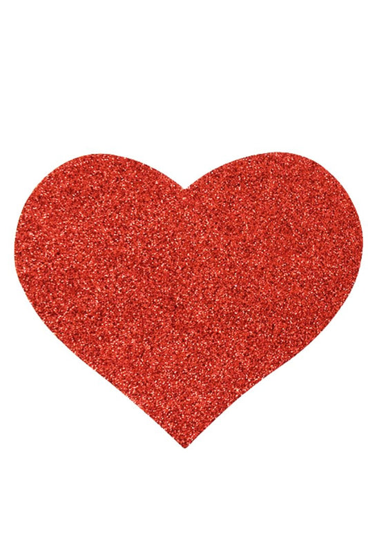 Paire de cache tétons adhésifs coeur pailleté rouge · Be Lily Accessories · vue 2