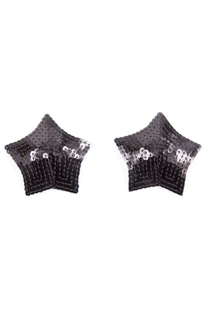 Paire de cache tétons adhésifs étoile pailletée sequin noir · Be Lily Accessories · vue 3