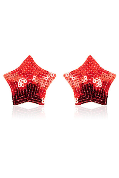Paire de cache tétons adhésifs étoile pailletée sequin rouge · Be Lily Accessories