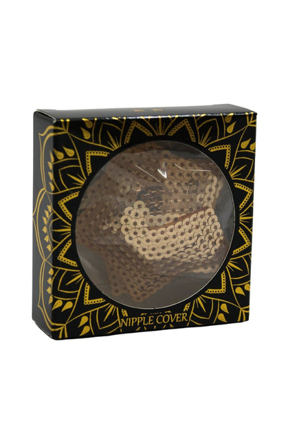 Paire de cache tétons adhésifs étoile pailletée sequin doré · Be Lily Accessories · vue 5