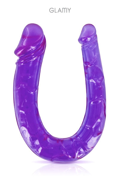 Mini double gode double pénétration souple Glamy violet