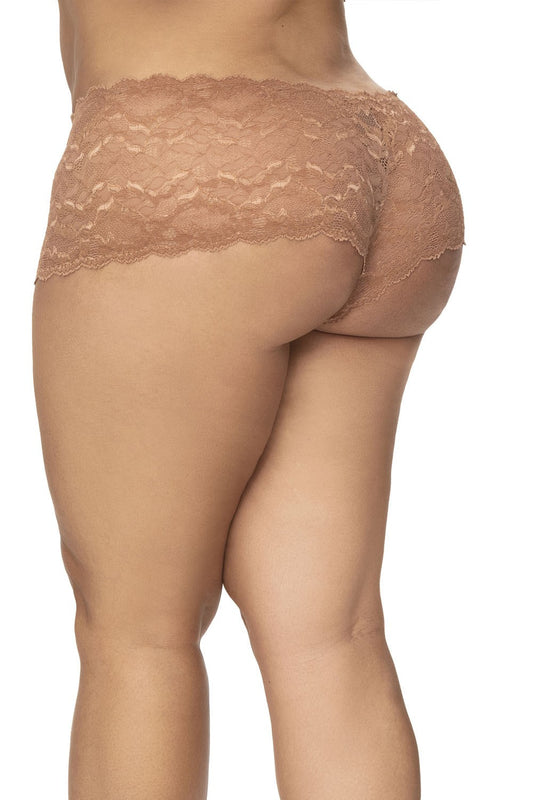 Shorty grande taille en dentelle couleur taupe · Mapalé · vue 2