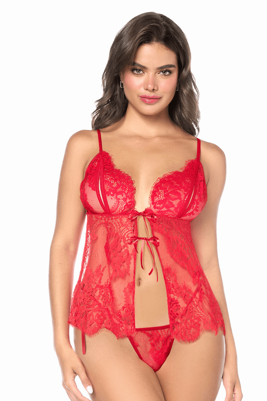 Babydoll espiègle avec string à nouer · Mapalé
