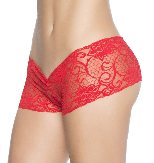 Shorty ouvert à l'entrejambe rouge · Mapalé