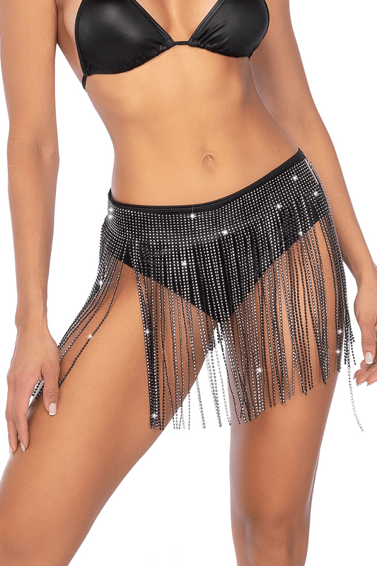 Jupe glamour à franges ornée de strass · Mapalé