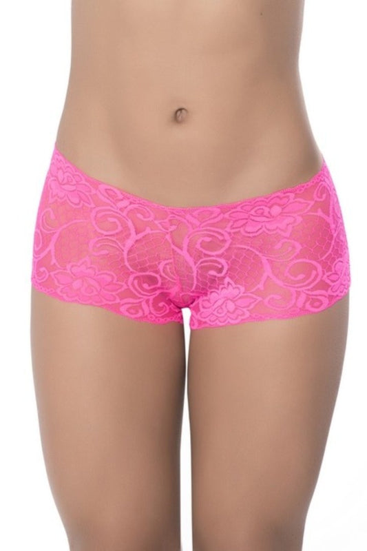 Shorty en dentelle extensible rose vif Mapalé