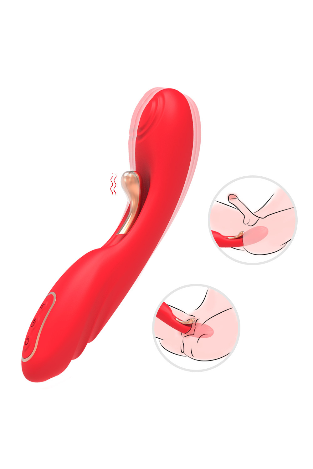 Vibromasseur TICKLE Double Stimulation · Coeur Ardent · vue 5