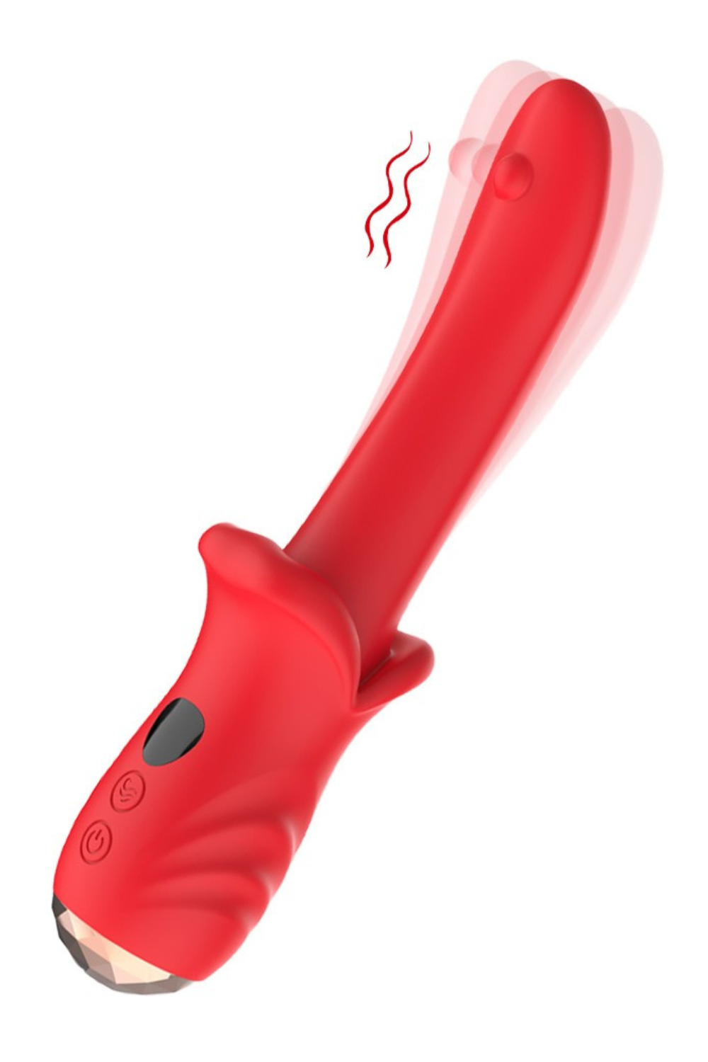 Vibromasseur Rouge Ultra-Souple KISS · Coeur Ardent