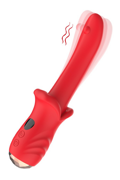Vibromasseur Rouge Ultra-Souple KISS · Coeur Ardent