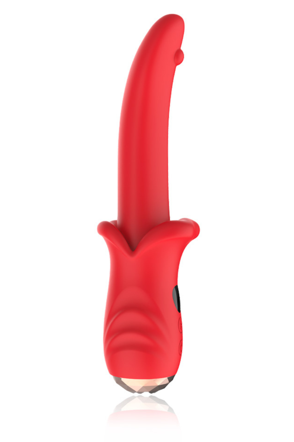 Vibromasseur Rouge Ultra-Souple KISS · Coeur Ardent · vue 3