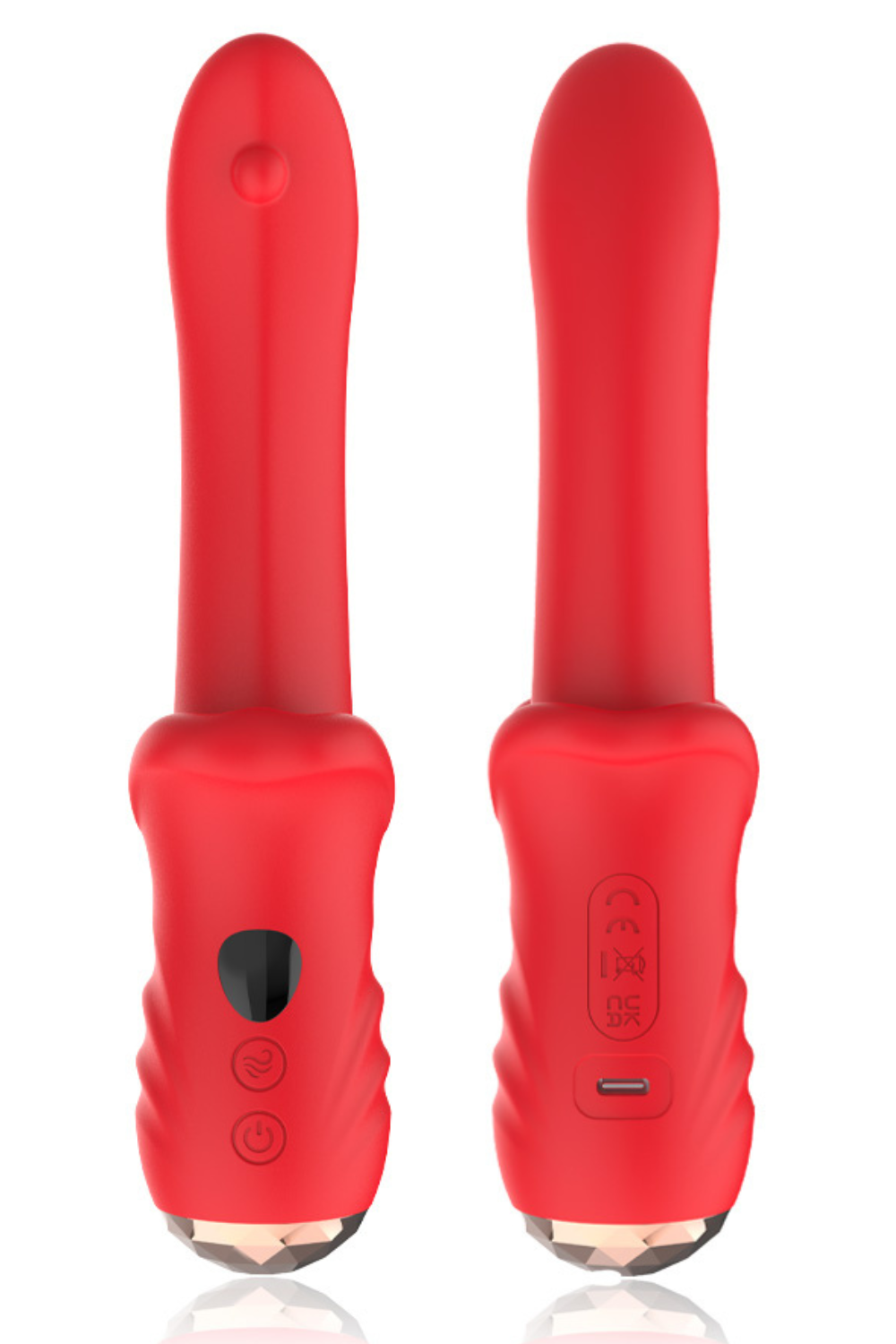 Vibromasseur Rouge Ultra-Souple KISS · Coeur Ardent · vue 4