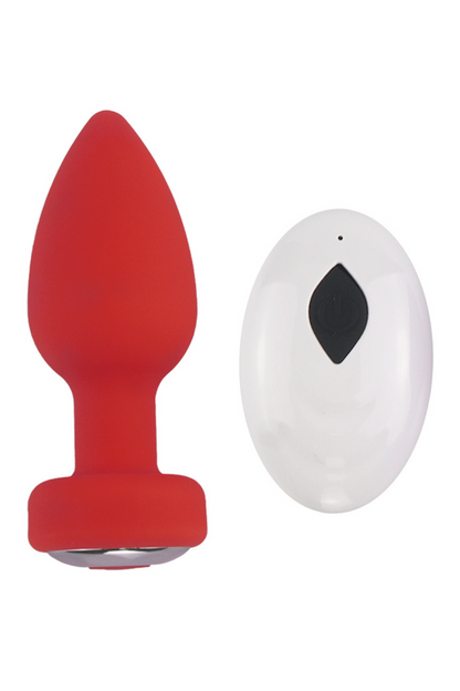 Plug Anal Vibrant Télécommandé SHAKY Rouge · Coeur Ardent