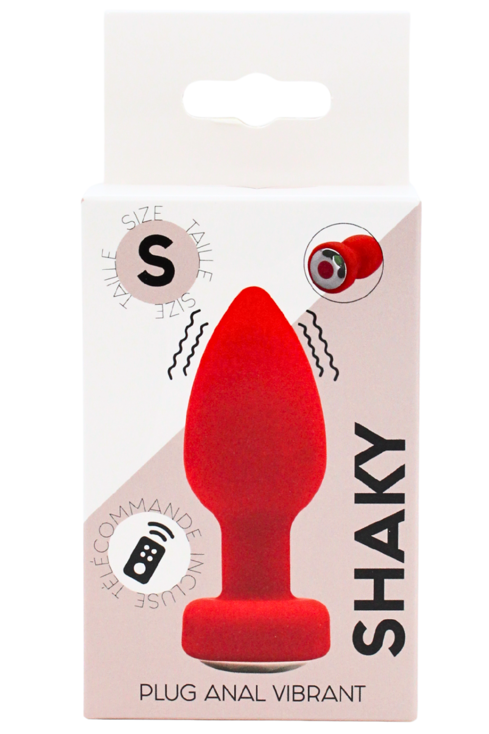 Plug Anal Vibrant Télécommandé SHAKY Rouge · Coeur Ardent · vue 2