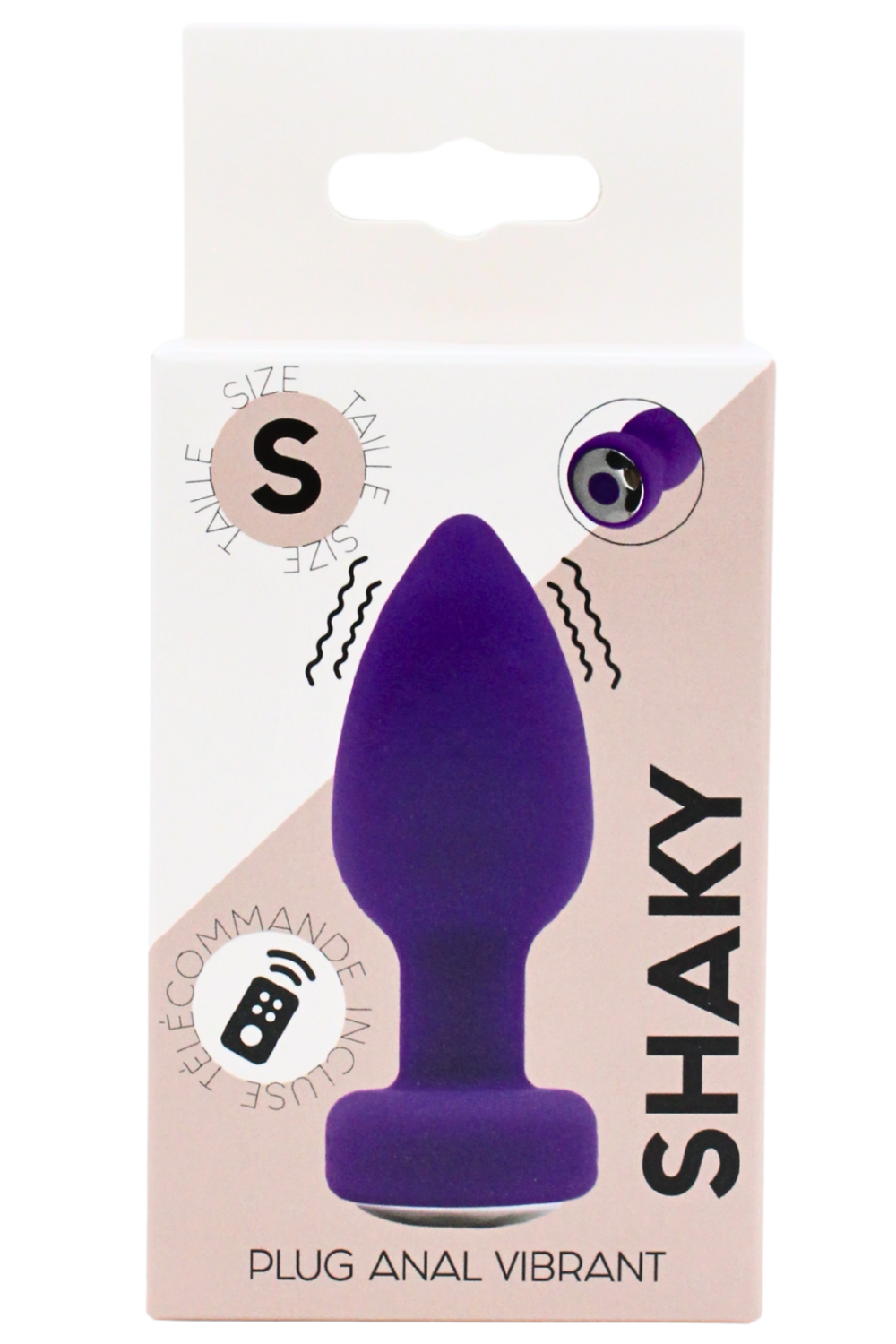 Plug Anal Vibrant Télécommandé SHAKY Violet · Coeur Ardent · vue 2