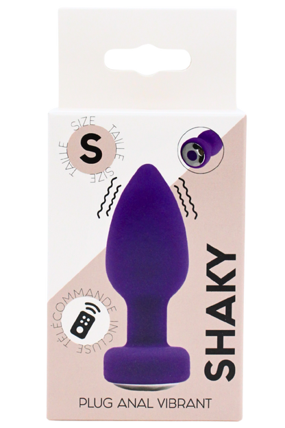 Plug Anal Vibrant Télécommandé SHAKY Violet · Coeur Ardent · vue 2