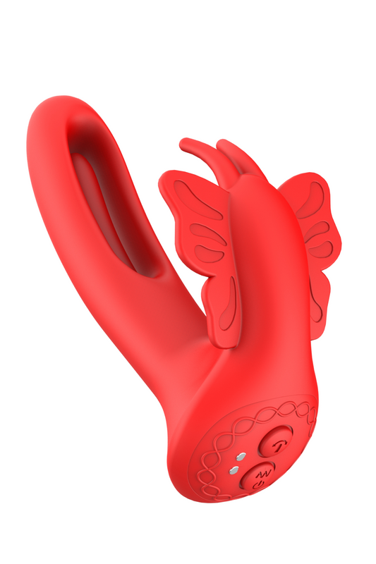 Vibromasseur FLY PULSE Papillon à Double Action Télécommandé · Coeur Ardent