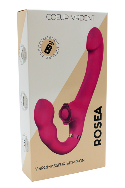 Vibromasseur ROSEA Strap-on Triple Action Télécommandé · Coeur Ardent · vue 2