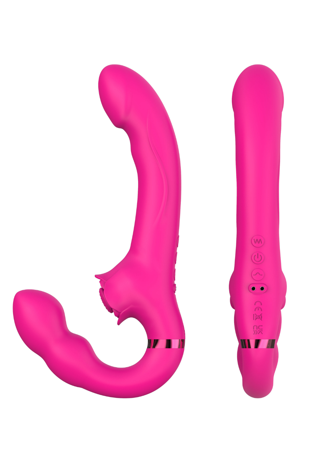 Vibromasseur ROSEA Strap-on Triple Action Télécommandé · Coeur Ardent · vue 3