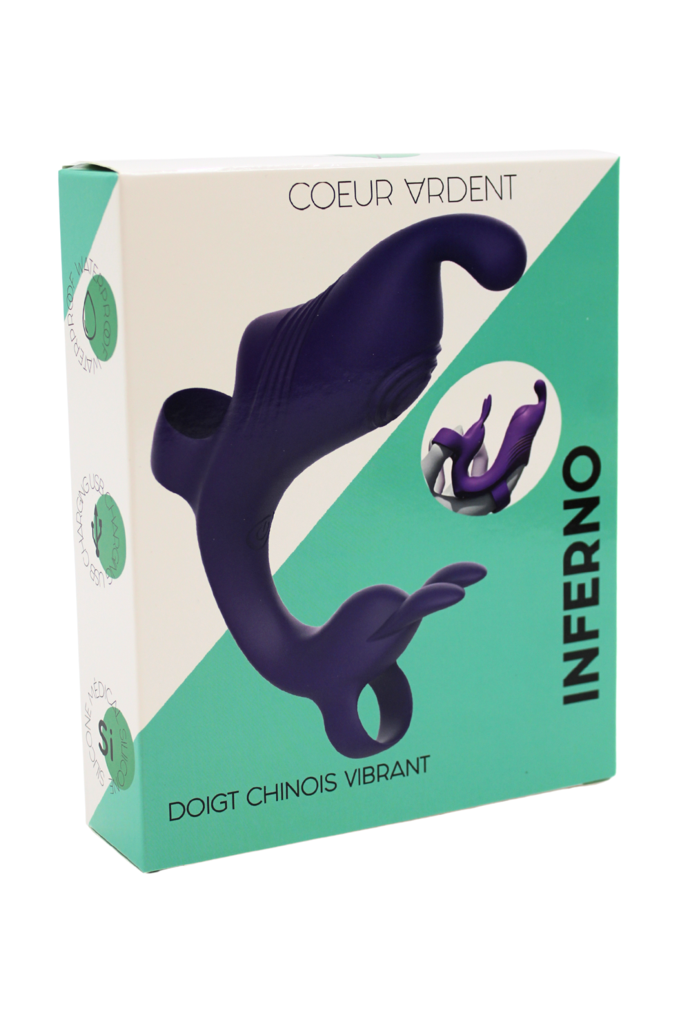 Doigt Vibrant à Double Moteur INFERNO · Coeur Ardent · vue 2