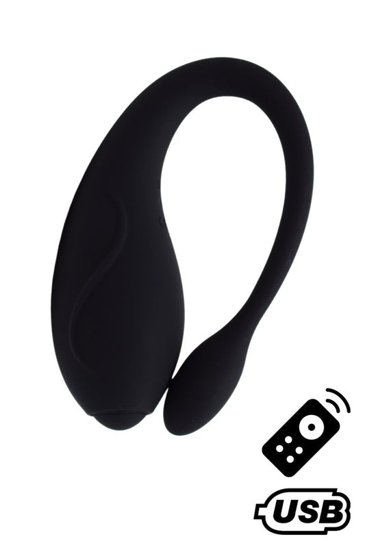 Stimulateur pour couple en U télécommandé Tandem noir Cœur Ardent