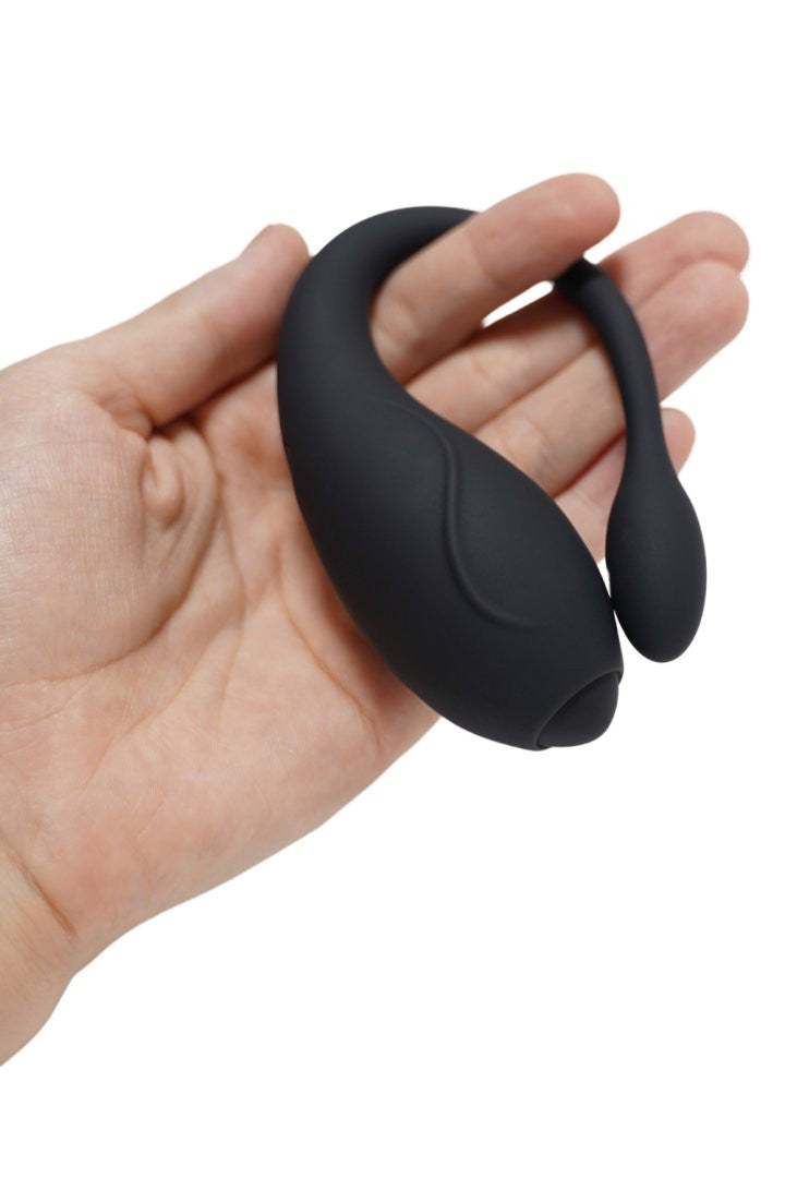 Stimulateur pour couple en U télécommandé Tandem noir Cœur Ardent
