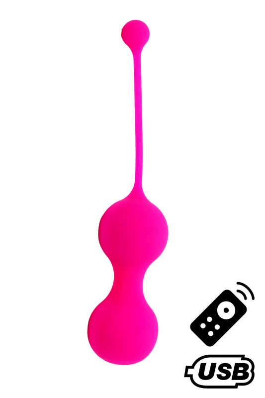 MINA Rose, Boules de Geisha en silicone médical USB avec télécommande · Coeur Ardent