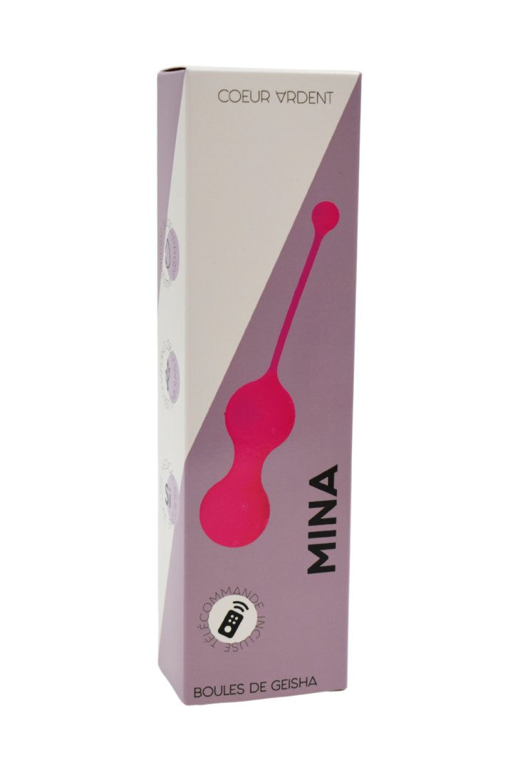 MINA Rose, Boules de Geisha en silicone médical USB avec télécommande · Coeur Ardent · vue 2