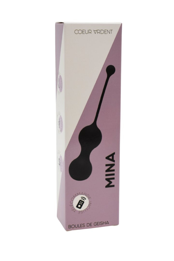 MINA Noir, Boules de Geisha en silicone médical USB avec télécommande · Coeur Ardent · vue 2
