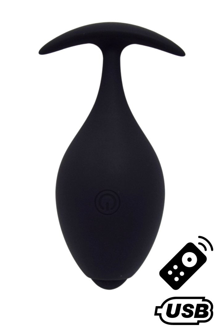BABA, Plug vibrant anal noir USB, avec télécommande · Coeur Ardent