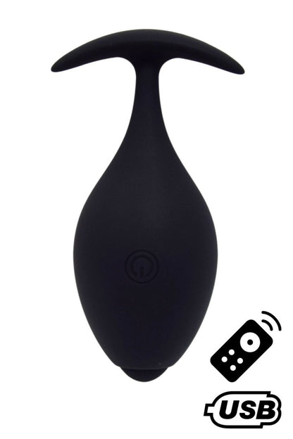BABA, Plug vibrant anal noir USB, avec télécommande · Coeur Ardent