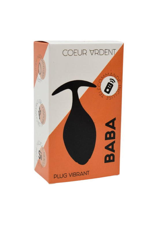 BABA, Plug vibrant anal noir USB, avec télécommande · Coeur Ardent · vue 2