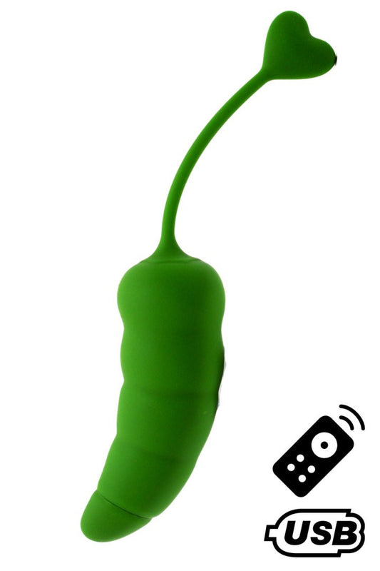 PIMENTO, Un Œuf vibrant avec télécommande, couleur et forme Piment en silicone médical · Coeur Ardent