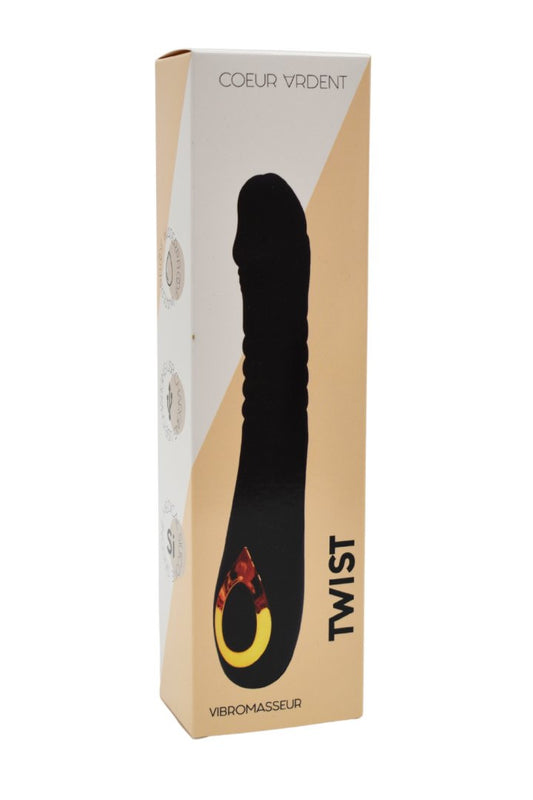 TWIST Noir, Vibromasseur va-et-vient USB en silicone médical, doté de 18 modes de stimulation · Coeur Ardent · vue 2
