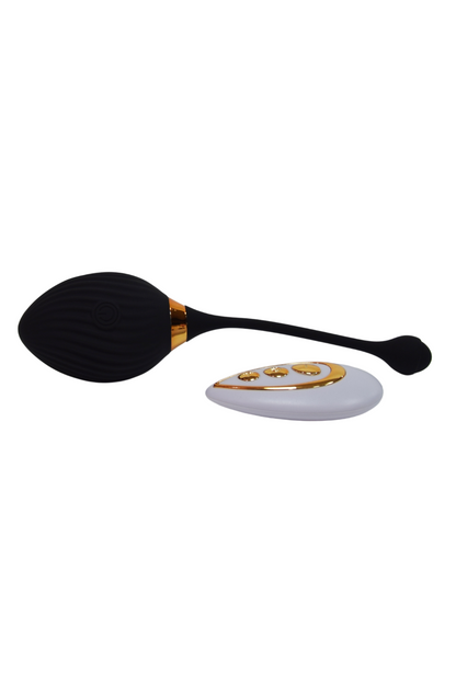 WAVE, Un Œuf vibrant noir USB avec télécommande, dans un silicone médical doux et lisse · Coeur Ardent · vue 3