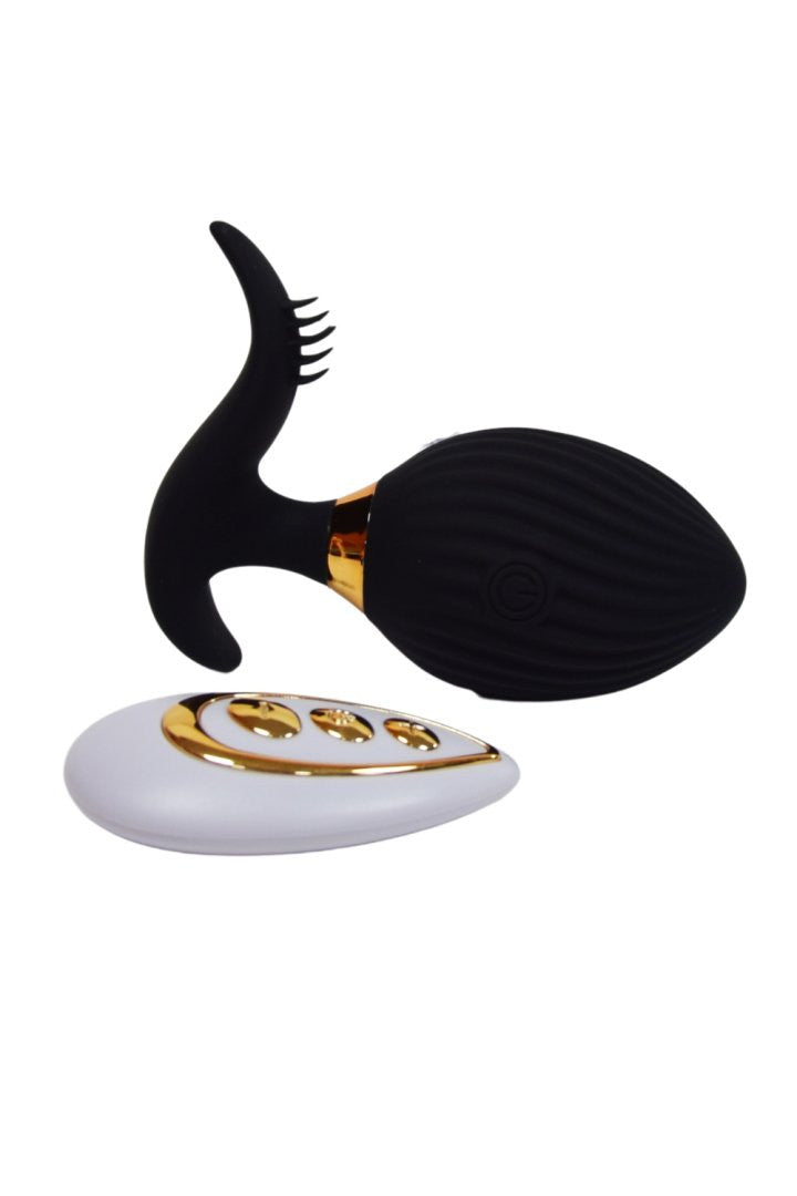 WAVE , Un Œuf vibrant noir USB avec stimulation clitoridienne, doté d'une télécommande · Coeur Ardent · vue 3