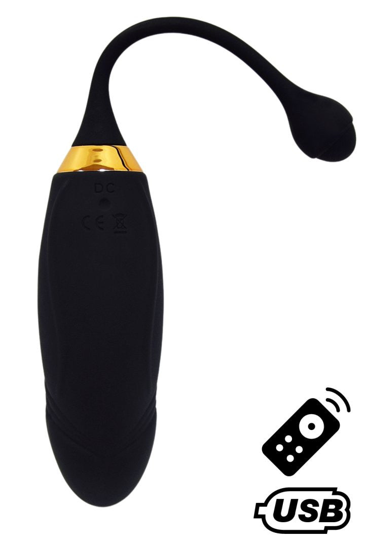 HAPPY, Un Œuf vibrant long USB avec télécommande, dans un silicone médical doux et lisse · Coeur Ardent · vue 3