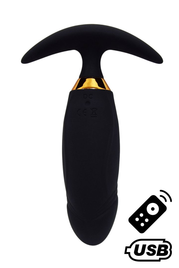 PEACH, Plug Vibrant noir long USB avec télécommande, dans un silicone médical doux et lisse · Coeur Ardent · vue 3