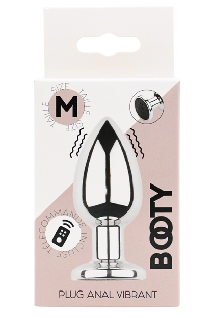 Plug vibrant acier inoxydable anal taille M avec télécommande, USB BOOTY · Coeur Ardent · vue 2