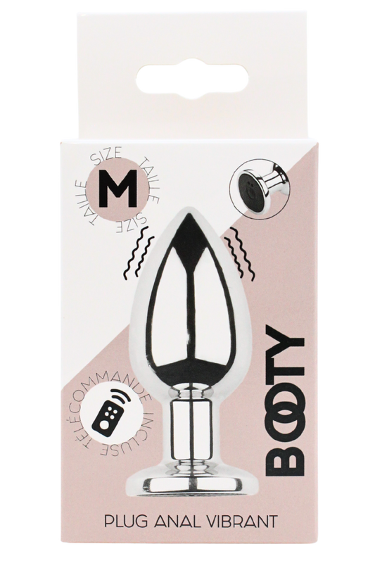 Plug vibrant acier inoxydable anal taille M avec télécommande, USB BOOTY · Coeur Ardent · vue 2