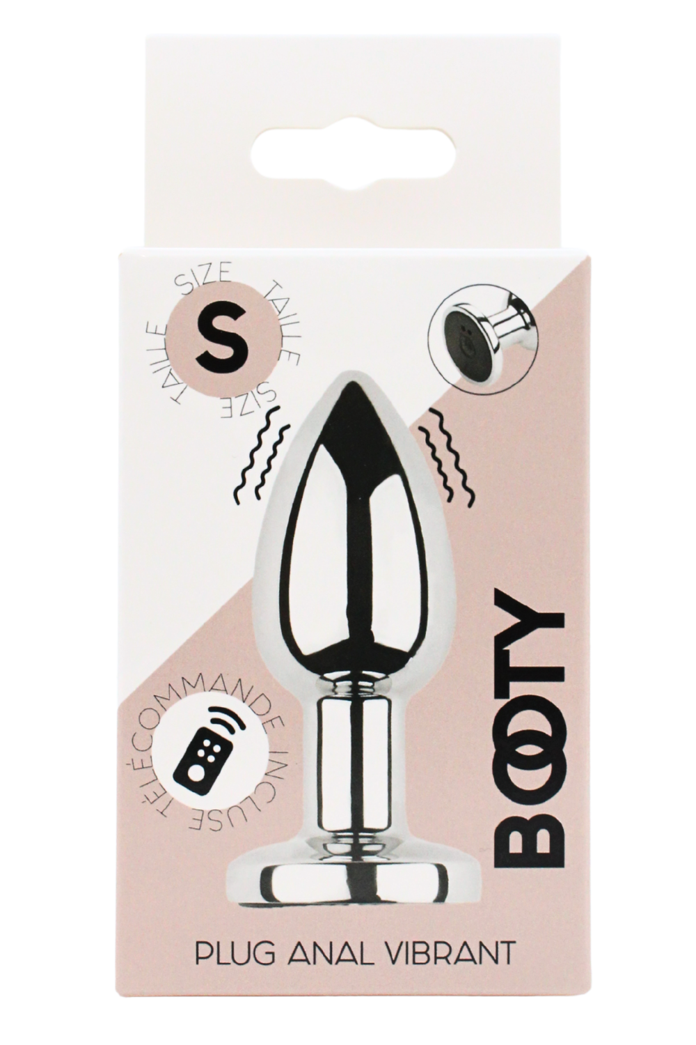 Plug vibrant acier inoxydable anal taille S avec télécommande, USB BOOTY · Coeur Ardent · vue 2