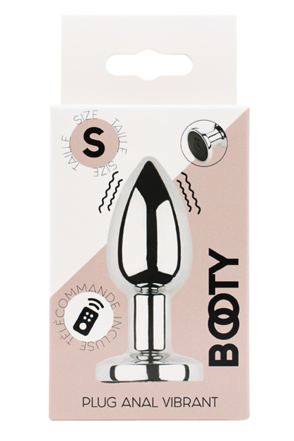 Plug vibrant acier inoxydable anal taille S avec télécommande, USB BOOTY · Coeur Ardent · vue 2
