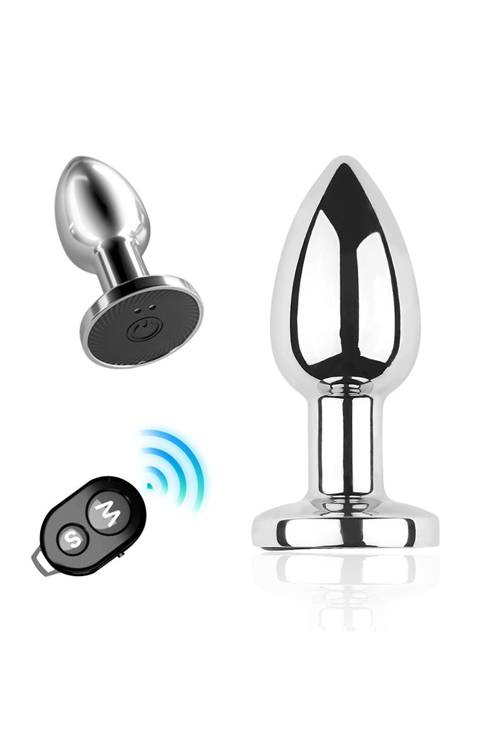 Plug vibrant acier inoxydable anal taille S avec télécommande, USB BOOTY · Coeur Ardent · vue 5