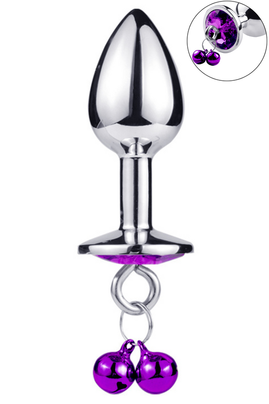 Plug bijou aluminium violet avec clochettes Taille S JINGLE · Coeur Ardent