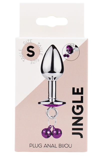 Plug bijou aluminium violet avec clochettes Taille S JINGLE · Coeur Ardent · vue 2