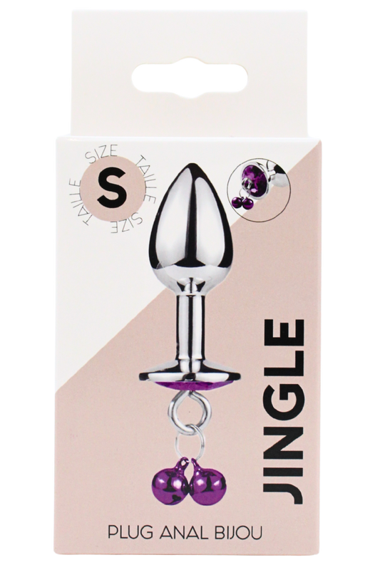 Plug bijou aluminium violet avec clochettes Taille S JINGLE · Coeur Ardent · vue 2