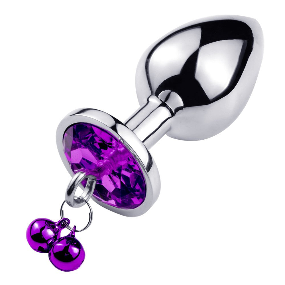 Plug bijou aluminium violet avec clochettes Taille S JINGLE · Coeur Ardent · vue 3