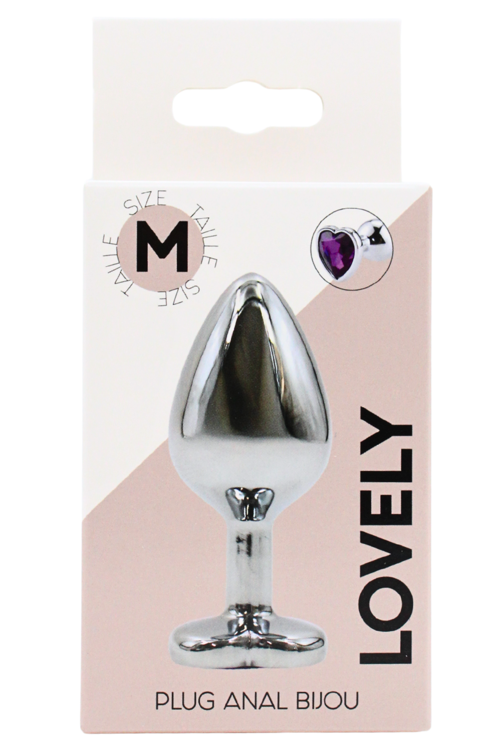 Plug bijou en aluminium bijou coeur violet Medium LOVELY · Coeur Ardent · vue 2