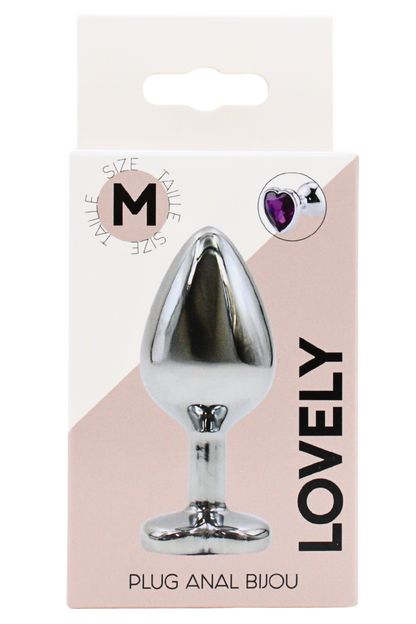 Plug bijou en aluminium bijou coeur violet Medium LOVELY · Coeur Ardent · vue 2